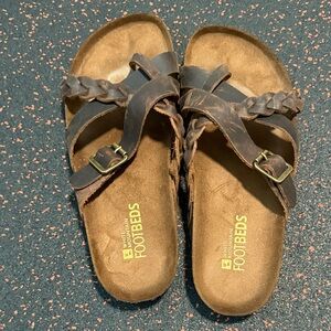 White Mountain Brown Braided Sandals